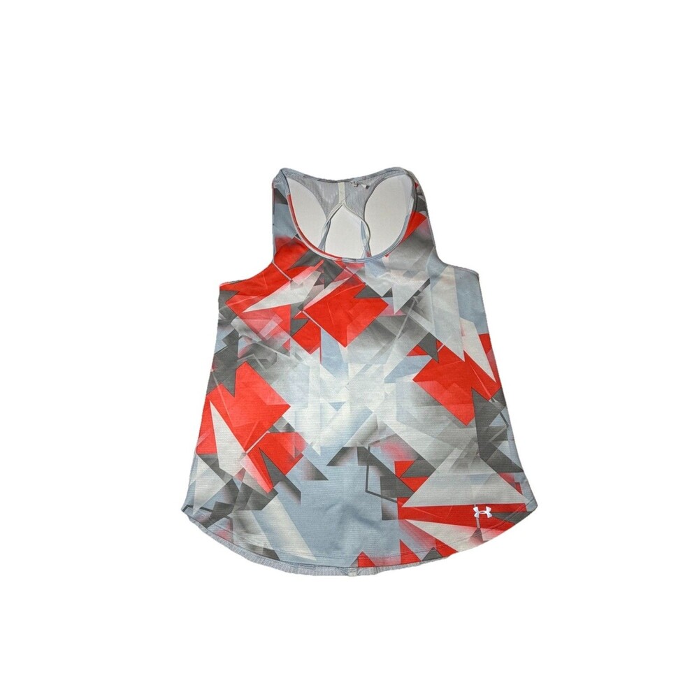 Under Armour HeatGear Tank Top Women’s Medium Pink Gray Athletic Racerback